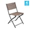 Flash Furniture Brazos Folding Chairs w/Brown Flex Comfort Material Backs and Seats and Black Metal Frames, 4PK 4-TLH-SC-097-BRN-02-GG - alternate 3